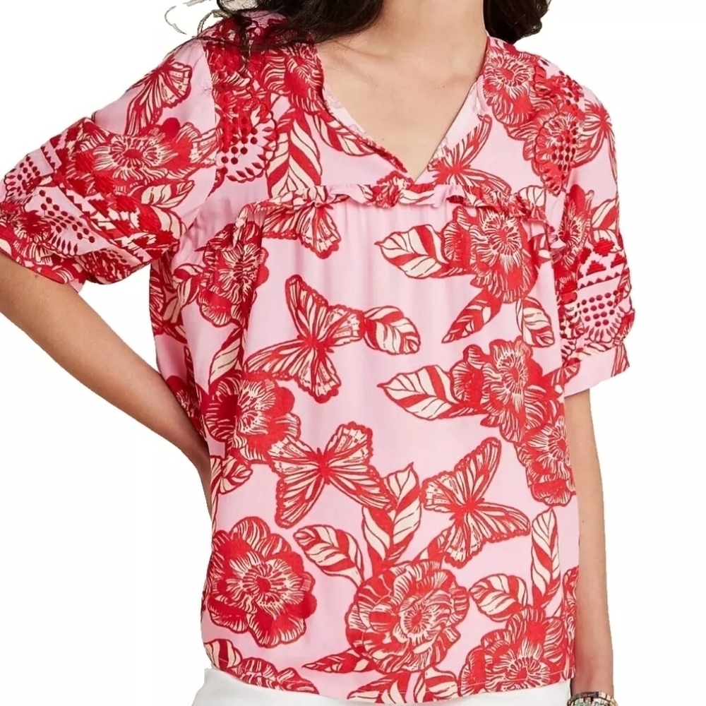 Vineet Bahl Inge Floral Embroidered Top